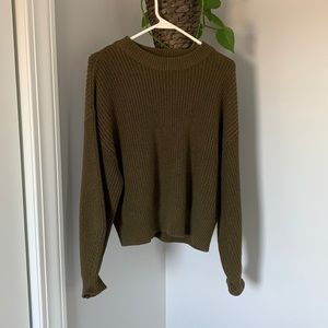 Army green heavy knitted sweater